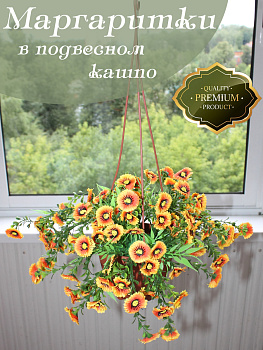 Цветы в подвесном кашпо